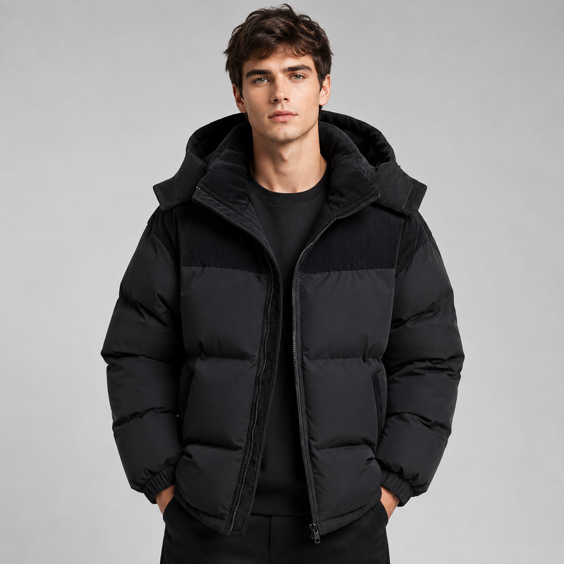 Men's Puffer Jacket Oversized Hooded Padded